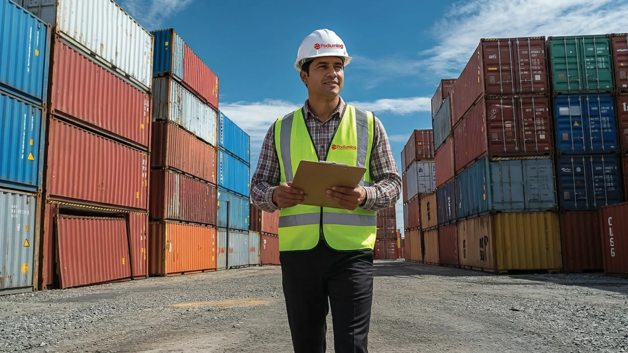 profissional em terminal de containers supervisionando operação de exportação de cargas internacionais_1_5x